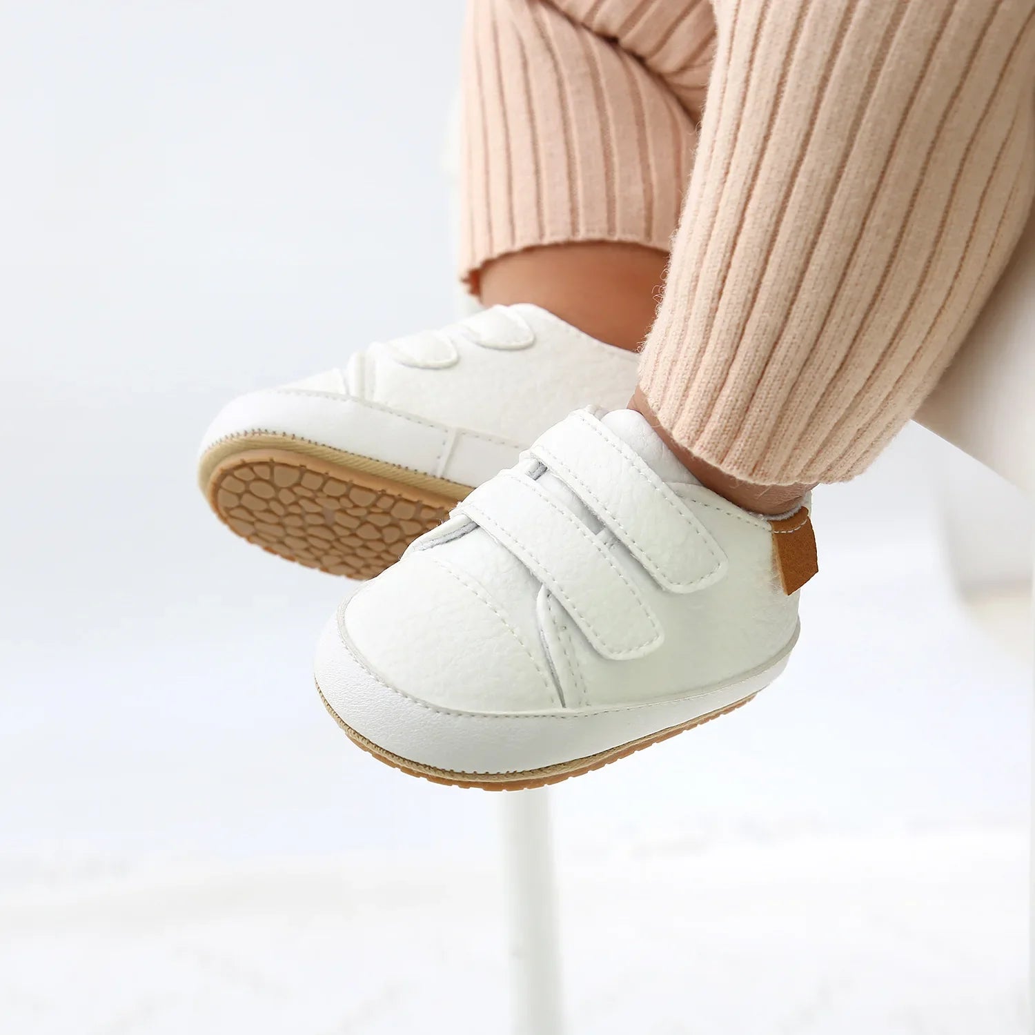 MST Haven – Tênis Infantil Unissex Casual Caramelo com Velcro Antiderrapante