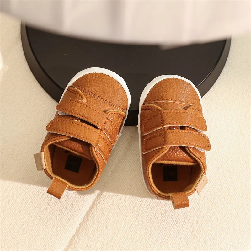 MST Haven – Tênis Infantil Unissex Casual Caramelo com Velcro Antiderrapante